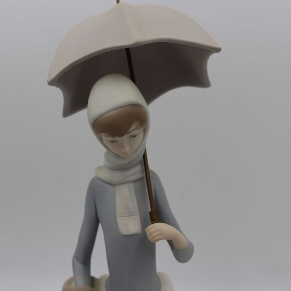 Lladro Vintage Girl With Geese Porcelain Figurine 12” Umbrella Spain Collectible - Picture 8 of 16